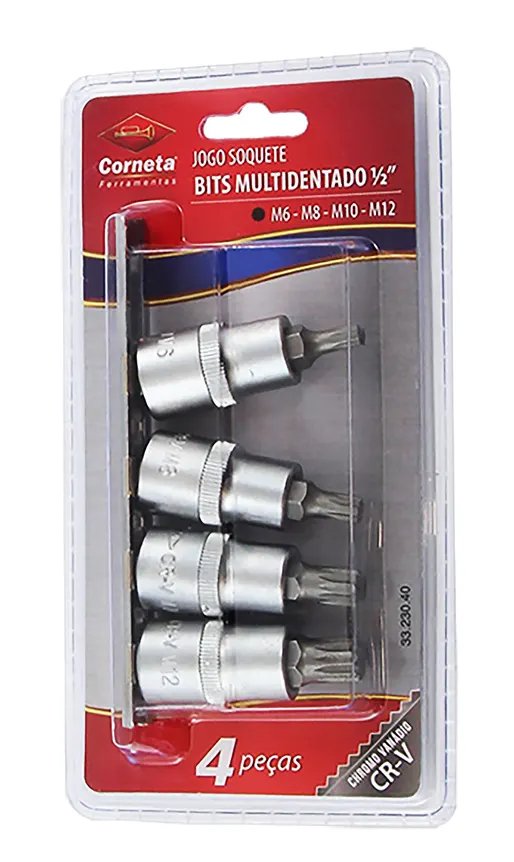 Soquete Bits Multidentado 1/2 Jogo 4 Peças — imagem 3