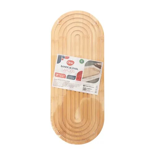 Bandeja Arcos Oval G Bambu 40 cm x 16 cm x 1,4 cm — imagem 2