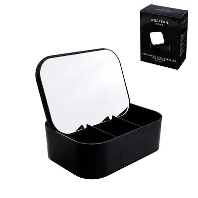 Espelho de Mesa Quadrado com Suporte 15,5CMPT — imagem 2