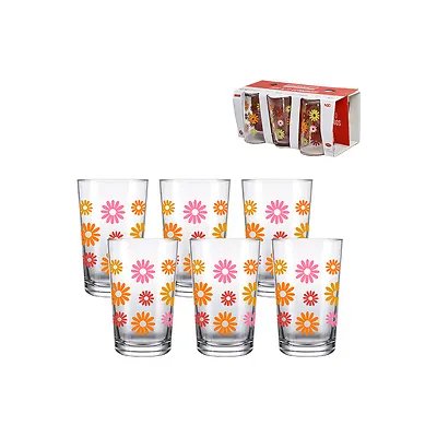 Copo Alto Vidro Flor 190ml 6 Peças — imagem 4