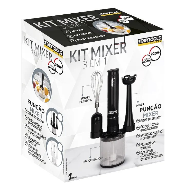 Kit Mixer Processador Batedor 3 Em 1 Profissional — imagem 2