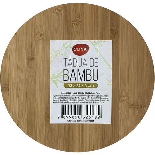 Tábua Bambu 32 cm x 32 cm x 3 cm (1 un) — imagem 2