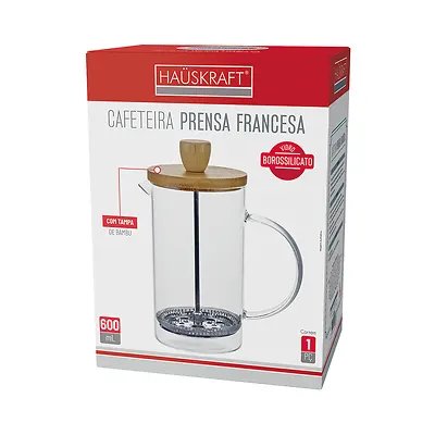 Prensa Francesa Vidro Bambu 600ml — imagem 2