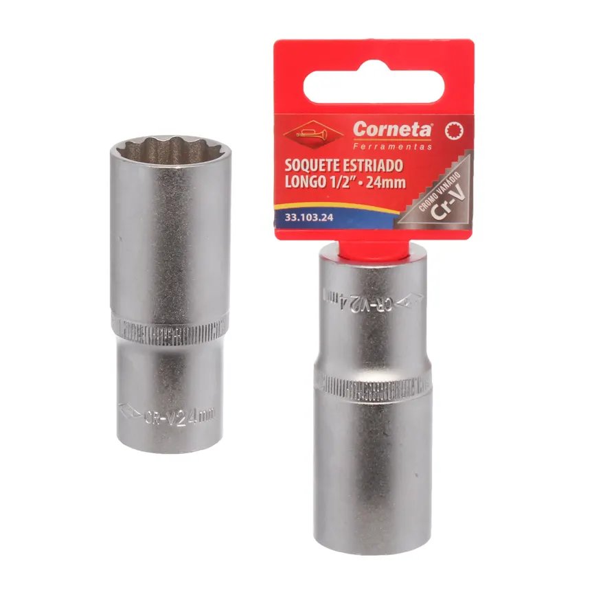 Soquete Estriado Longo 1/2 24mm — imagem 3