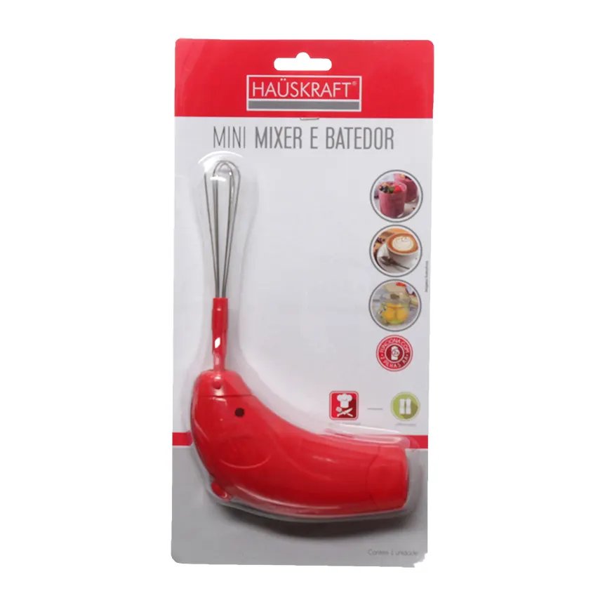 Mixer Batedor Mini Inox Vermelho 17cm — imagem 3