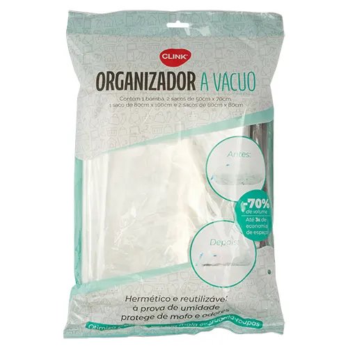 KIT 6 Pçs Saco A Vácuo Bomba Plástico PET e Pé 60 cm x 80 cm x 0,01 cm — imagem 3