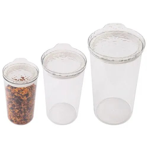 Pote Hermético 2,4 L / 1,2 L / 640 ml KIT 3 Pçs Plástico PET 13,5 cm x 13,5 cm x 25 cm — imagem 2