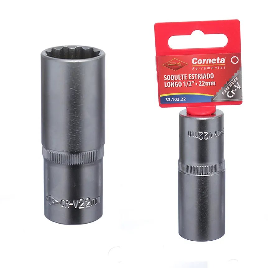 Soquete Estriado Longo 1/2 22mm — imagem 3