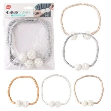 KIT 2 Pçs Prededores Cortina Poliéster e Plástico PP 45 cm x 3 cm x 3 cm