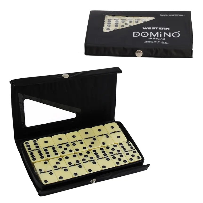 Jogo 28 Peças Domino Preto 9mm — imagem 3