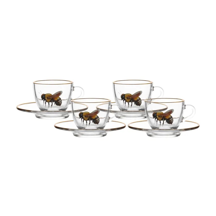 Xícara de Café com Pires Honeybee 85ml 4 Peças — imagem 2