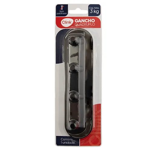 Gancho Quadruplo 3 Kg Ferro 19,2 cm x 4,8 cm x 3 cm — imagem 3