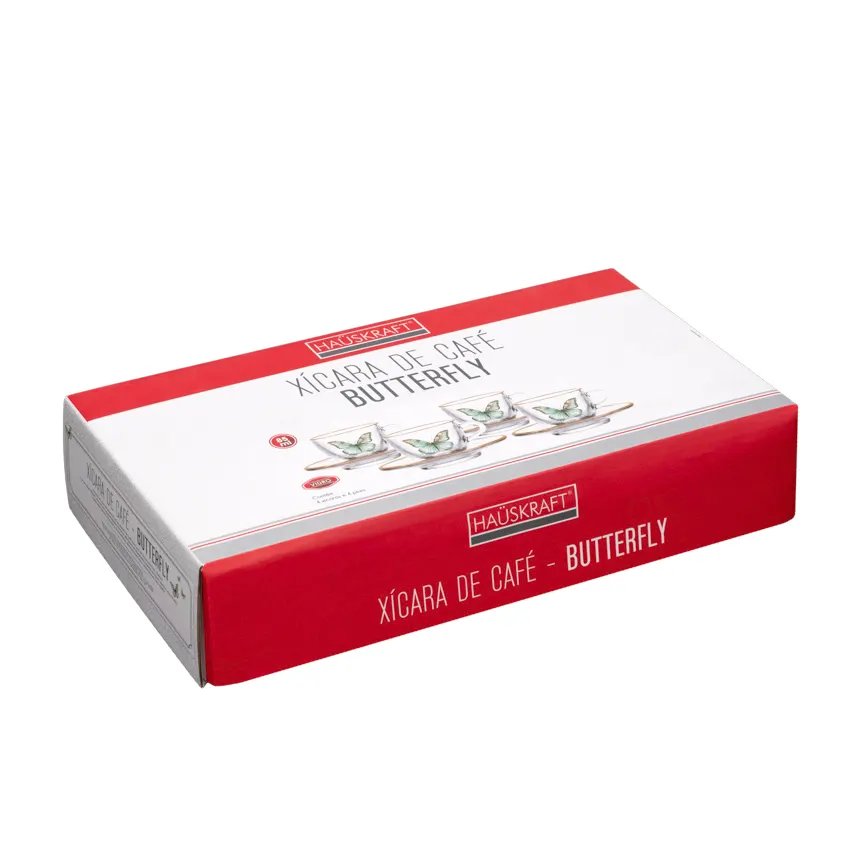 Xícara de Café com Pires Butterfly 85ml 4 Peças — imagem 2