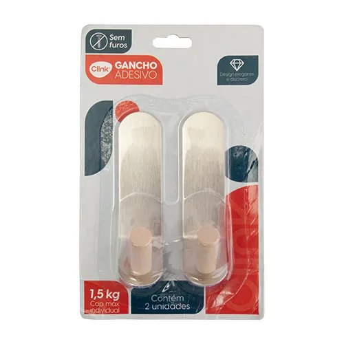 KIT 2 Ganchos Acox INOX e Madeira 2,5 cm x 9,7 cm x 4 cm — imagem 2