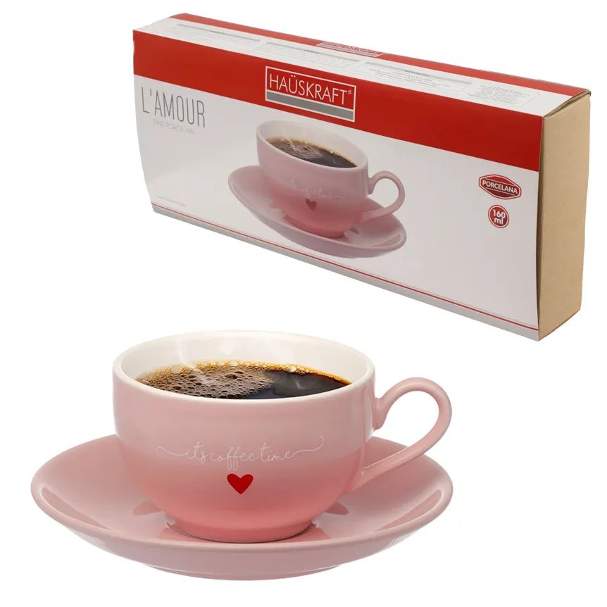 Xícara de Chá com Pires Lamour Rosa 160ml 6 Peças — imagem 4