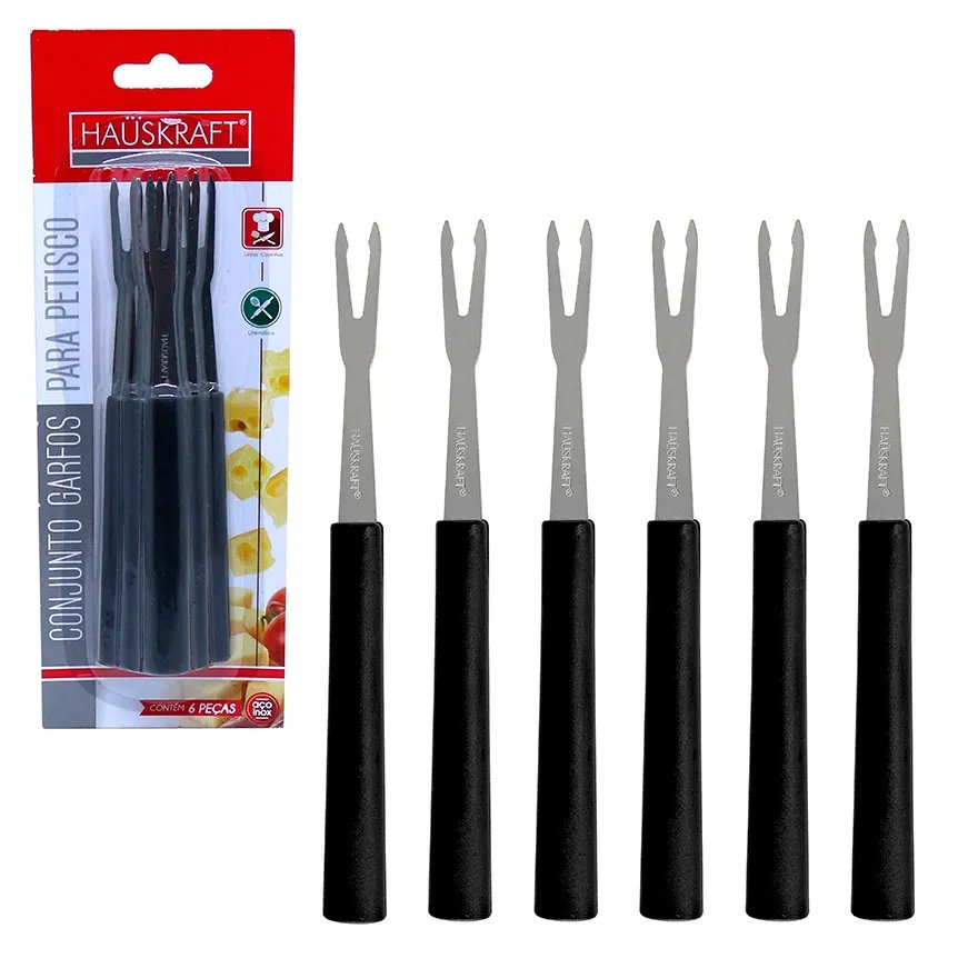 Garfo para Petisco Inox Preto 6 Peças — imagem 3