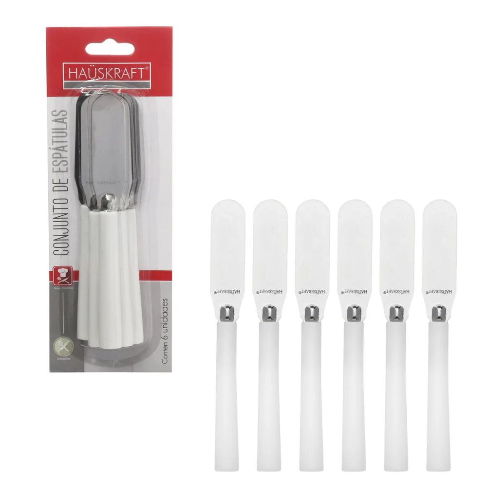 Espátula Inox Branca Jogo 6 Peças — imagem 3