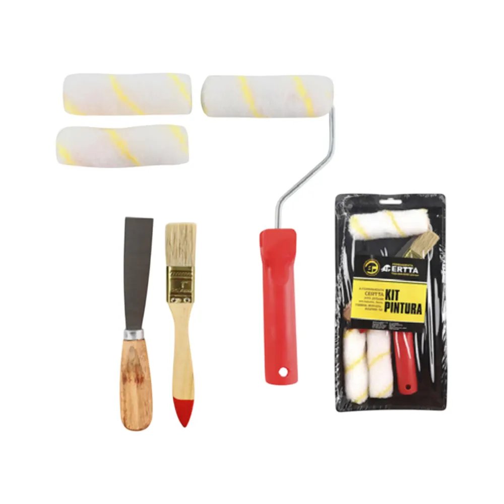 Pincéis, Espátula, Rolos E Bandeja Kit 7 Peças