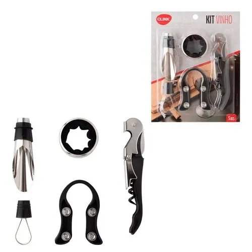 KIT 5 Pçs Vinho Aço INOX, Ferro e Plástico — imagem 3
