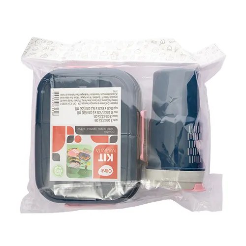 KIT Marmita, Garrafa, Garfo e Colher Plástico PP 20 cm x 15 cm x 6 cm — imagem 2