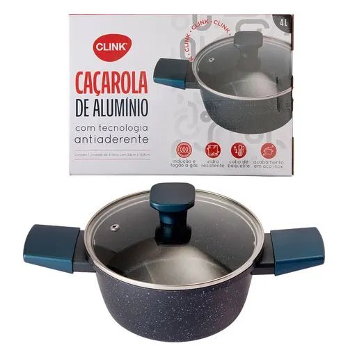 Caçarola Inducão 24 cm 4 L Royal Alúminio, Vidro e Baquelite 24 cm x 10,8 cm — imagem 2