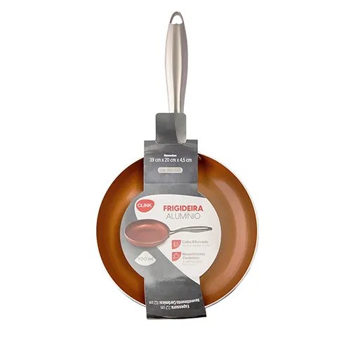 Frigideira Cobre 900 ml Alúminio e Aço INOX 20 cm x 4,5 cm x 39 cm — imagem 2