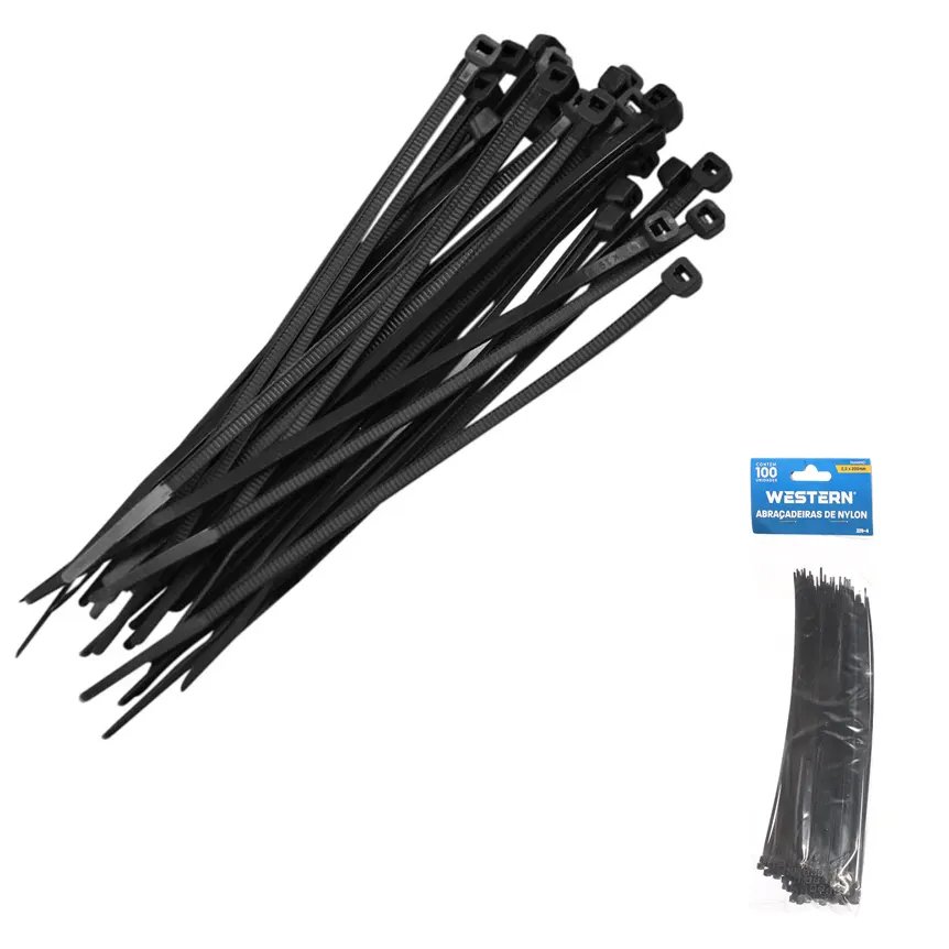 Jogo com 100 Abraçadeiras Preto 2,5x200mm — imagem 2