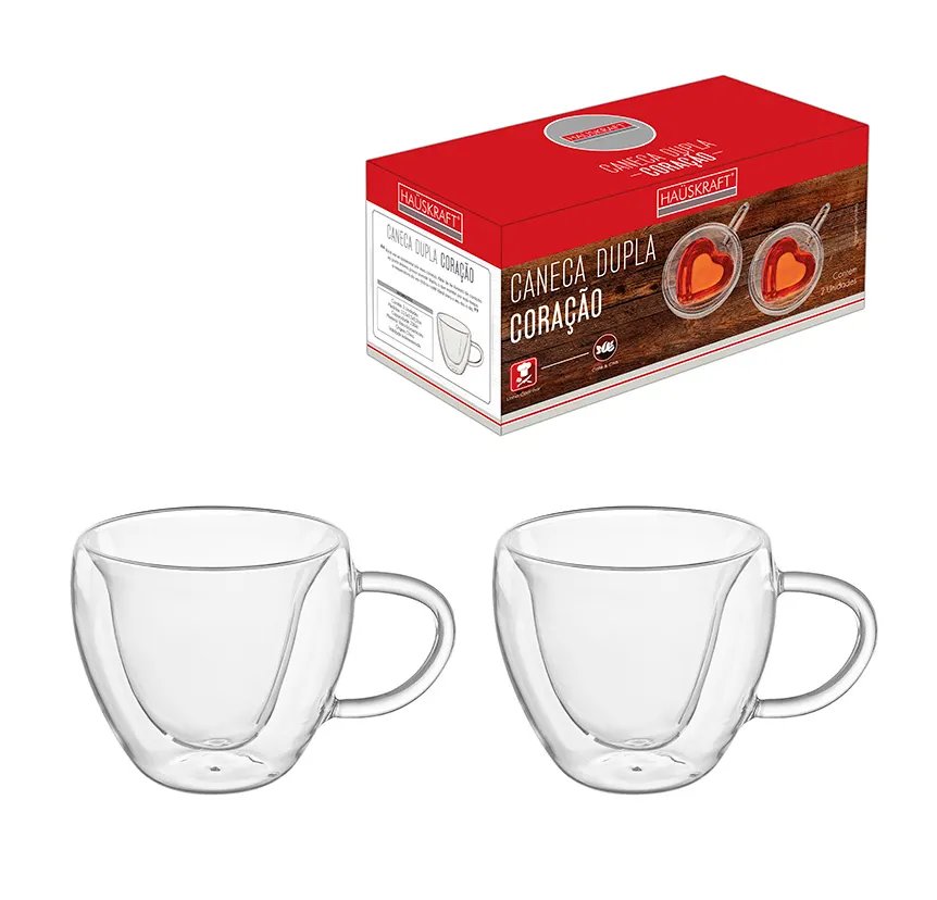 Caneca Parede Dupla Borossilicato Cora 230ml 2 Peças — imagem 3