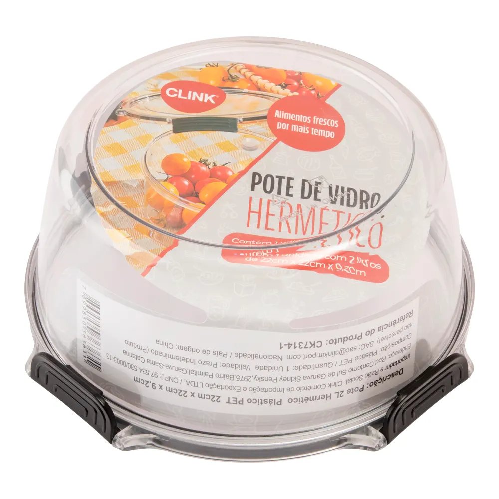 Pote Hermético KIT 3 Pçs 2 L / 1,15 L / 550 ml Plástico PET 22 cm x 22 cm x 9,2 cm — imagem 3