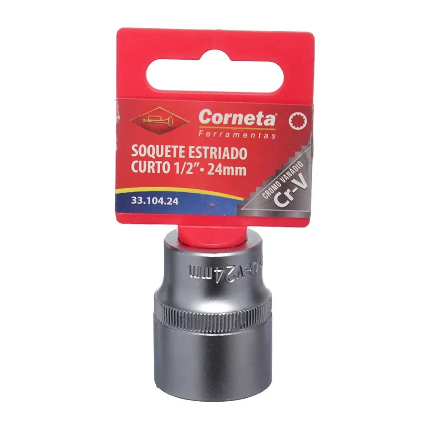 Soquete Estriado Curto 1/2 24mm — imagem 2