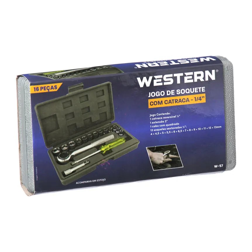 Soquete Catraca 1/4" 16 Peças — imagem 2