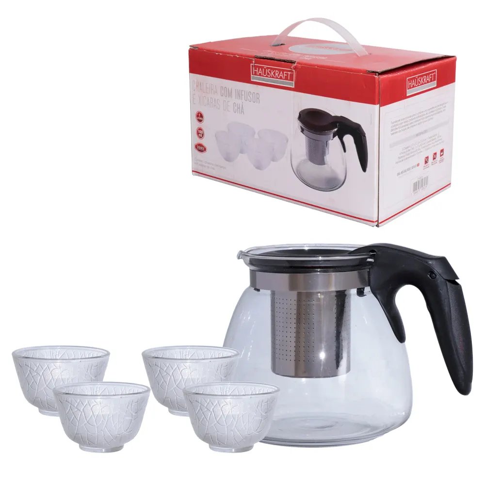 Chaleira Borossilicato com Infusor 1L 4 Xícara de Chá — imagem 2