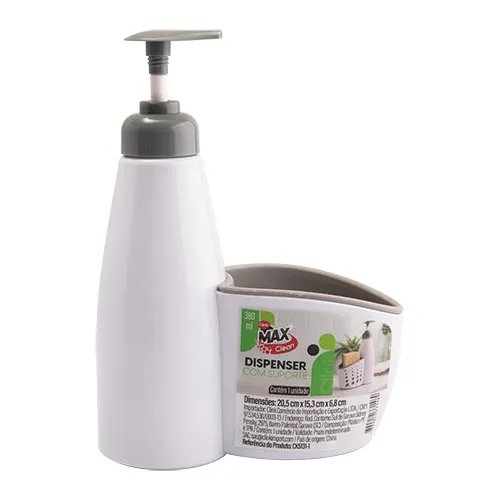 Dispenser 380 ml com Suporte Esponja Plástico Ps e Tpr 20,5 cm x 15,3 cm x 6,8 cm — imagem 2