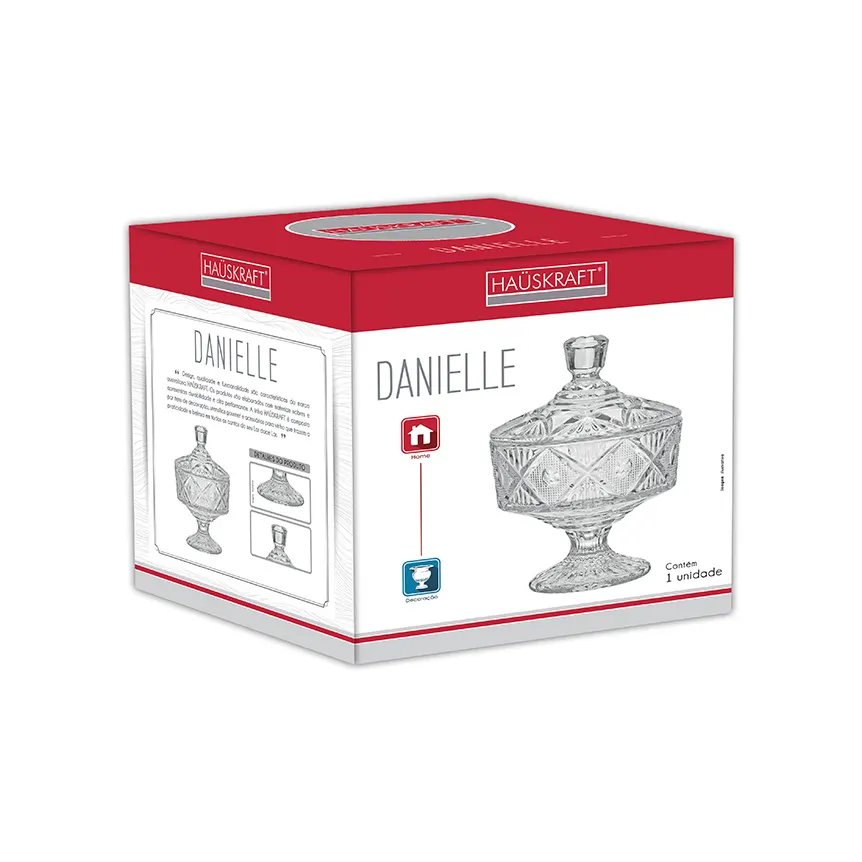 Potiche Decorativo Pé Vidro Dani 17,5cm — imagem 2
