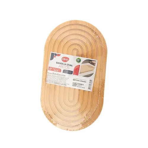 Bandeja Arcos Oval M Bambu 28 cm x 16 cm x 1,4 cm — imagem 2