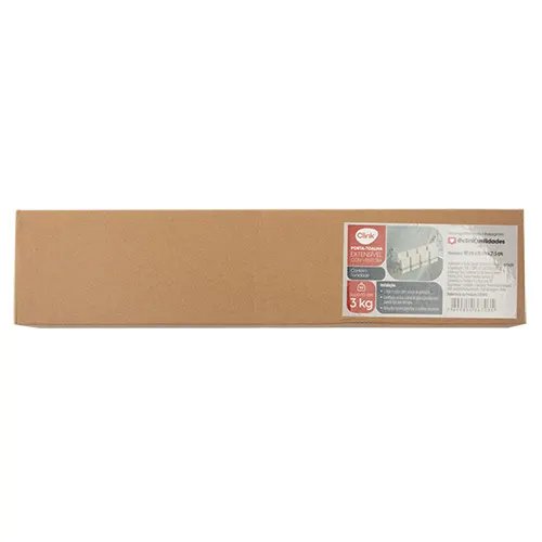 Porta Toalha Retratil Ventosa Plástico Pç e Aço INOX 48 cm x 10 cm x 21,5 cm — imagem 2