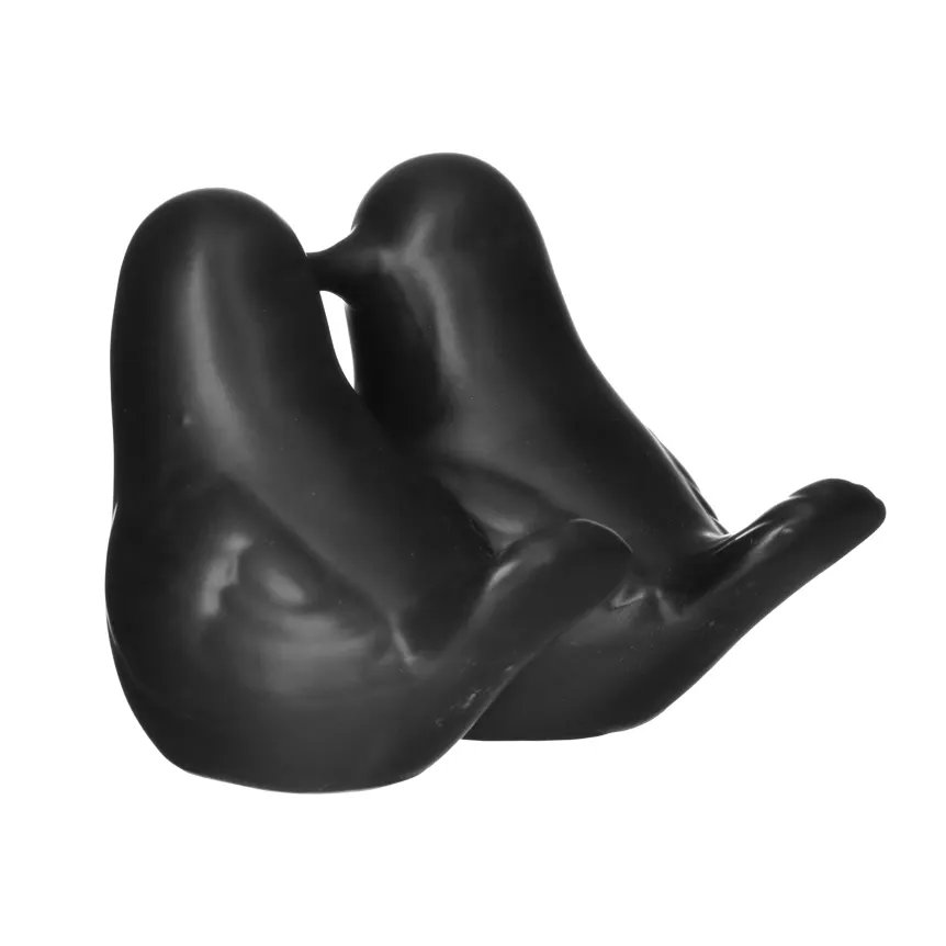 Figura Pássaro Casal Preta 80mm — imagem 3