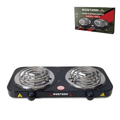 Fogão Elétrico Duplo Preto 220V — imagem 3