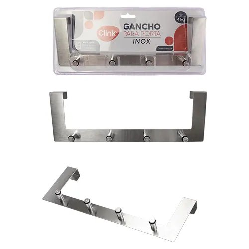 Gancho Quadruplo 4 Kg Aço INOX e Alúminio 30 cm x 10 cm x 4,8 cm