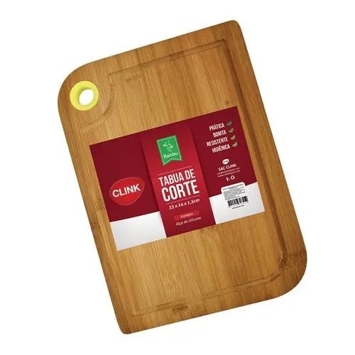 Tábua Bambu com Alça Silicone 33 cm x 24 cm x 1,5 cm (1 un) — imagem 3