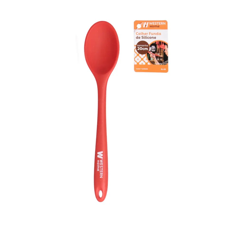 Colher Funda Silicone Vermelha 20cm — imagem 3