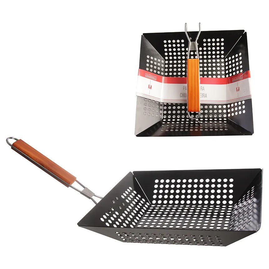 Grelha Churrasco Quadrada Preta 30cm — imagem 3