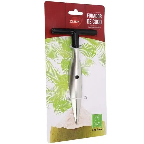 Furador Coco Aço INOX 16,5 cm x 8 cm x 1,5 cm (1 un) — imagem 2