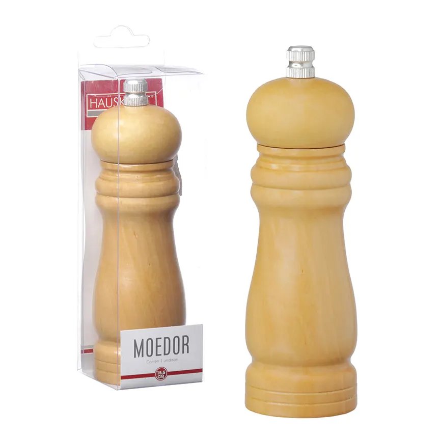 Moedor Manual Sal/Pimenta Mogn Madeira 15cm — imagem 3