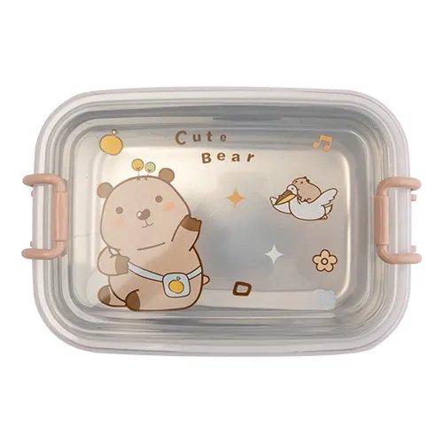 Marmita 700 ml e Garfo Aço INOX e Plástico PP 18 cm x 13 cm x 7,5 cm — imagem 2