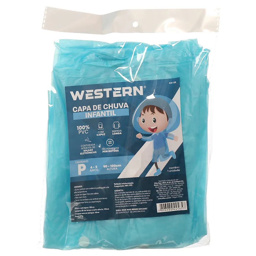 Capa de Chuva PVC Infantil Azul — imagem 3