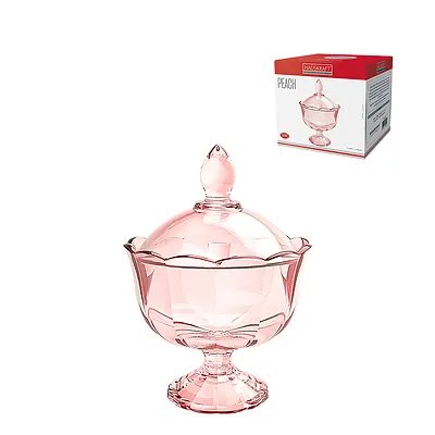 Potiche Decorativo Peac Vidro Rosa 17cm — imagem 3