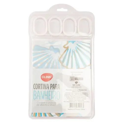 Cortina Banheiro Decorada Vinil 177 cm x 180 cm x 0,1 cm — imagem 3