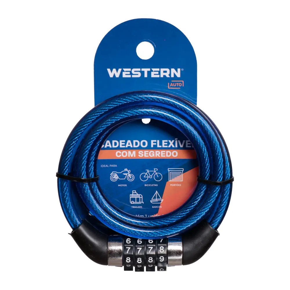 Cadeado Flexível Bike Segurança 1m x 8mm — imagem 4