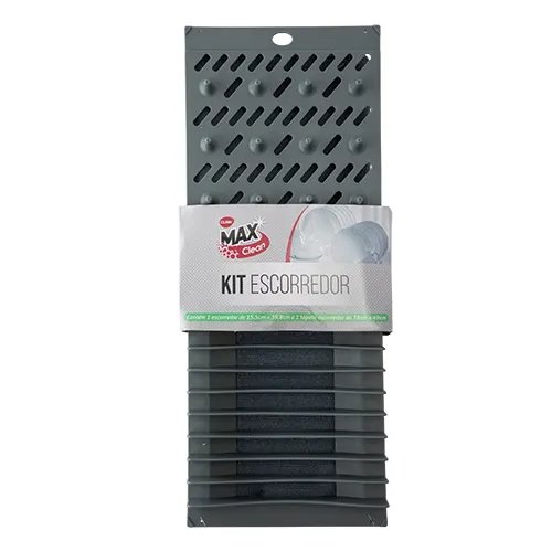 KIT 2 Pçs Escorredor Plástico Pp, Poliéster e Esponja 38 cm x 50 cm x 1 cm — imagem 3